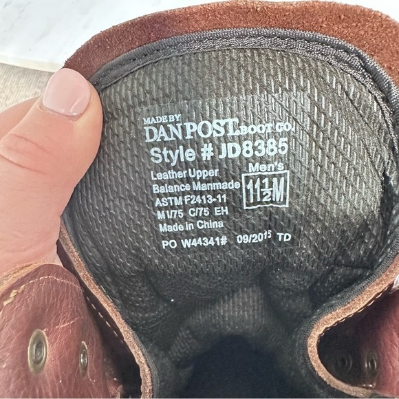 Dan Post John Deere Steel Toed Lace Up Brown Leather Work Boots Men's Size 11.5M - Picture 5 of 6